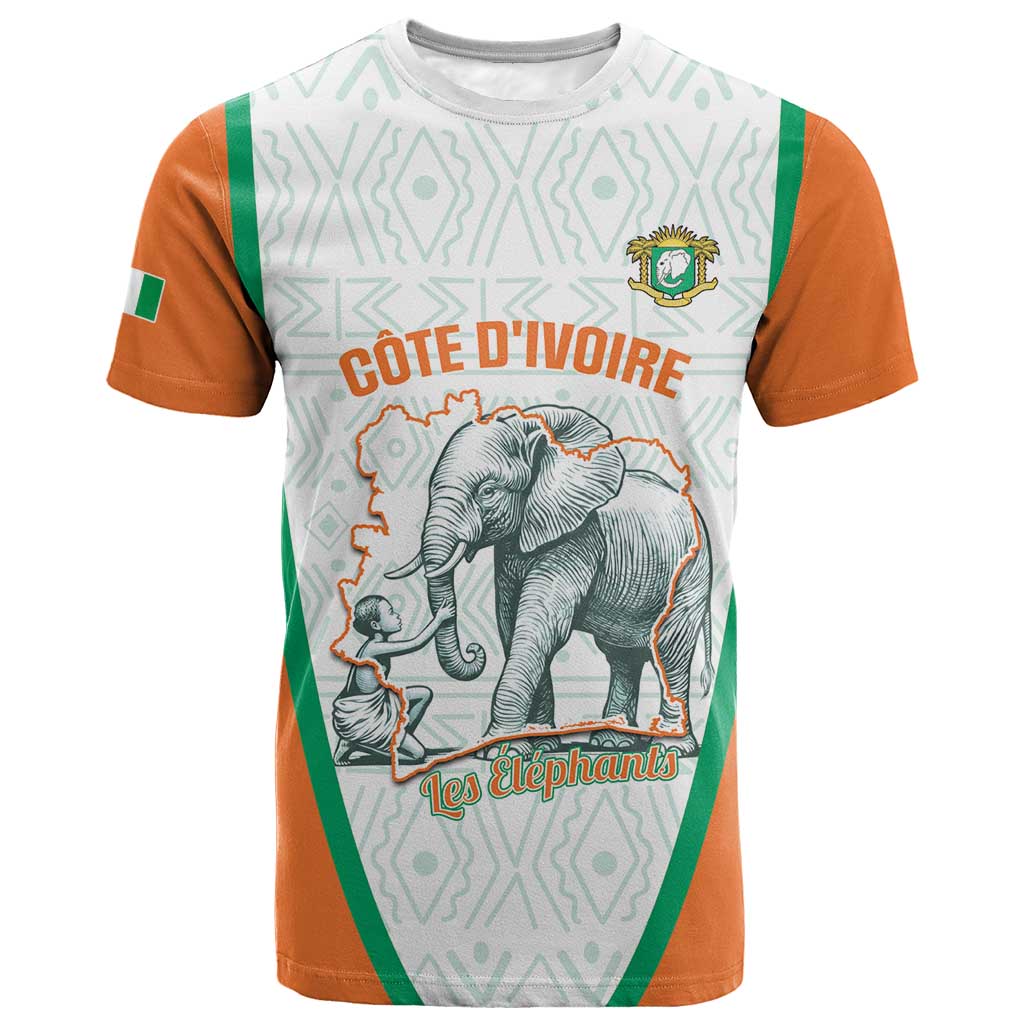 Custom Ivory Coast Football T-Shirt 2026 Cote d'Ivoire Les Elephants White Version Graphic Tee