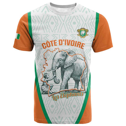 Custom Ivory Coast Football T-Shirt 2026 Cote d'Ivoire Les Elephants White Version Graphic Tee