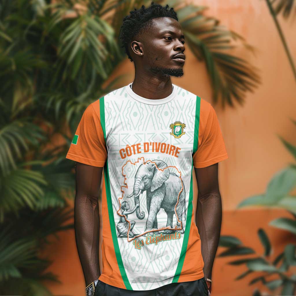 Custom Ivory Coast Football T-Shirt 2026 Cote d'Ivoire Les Elephants White Version Graphic Tee