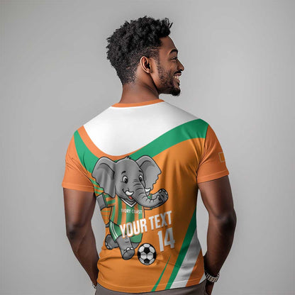 Custom Ivory Coast Football T-Shirt 2026 Allez Les Elephants Cute Mascot Graphic Tee