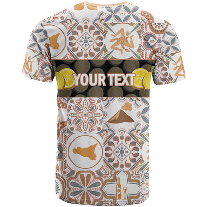 Personalized Sicilia National Symbols With Mosaic Motifs T-Shirt Graphic Tee
