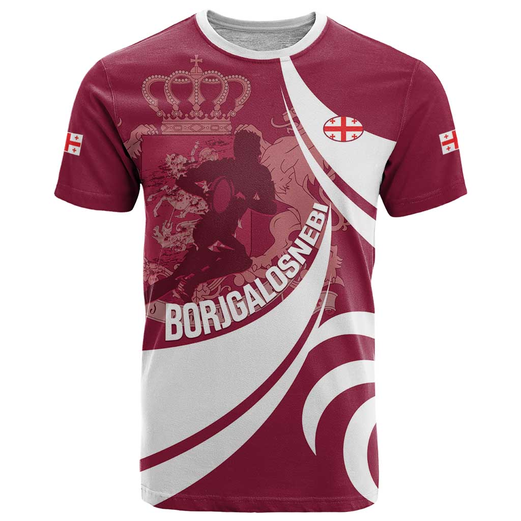 Custom Georgia Rugby T-Shirt Go Borjgalosnebi Graphic Tee