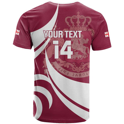 Custom Georgia Rugby T-Shirt Go Borjgalosnebi Graphic Tee