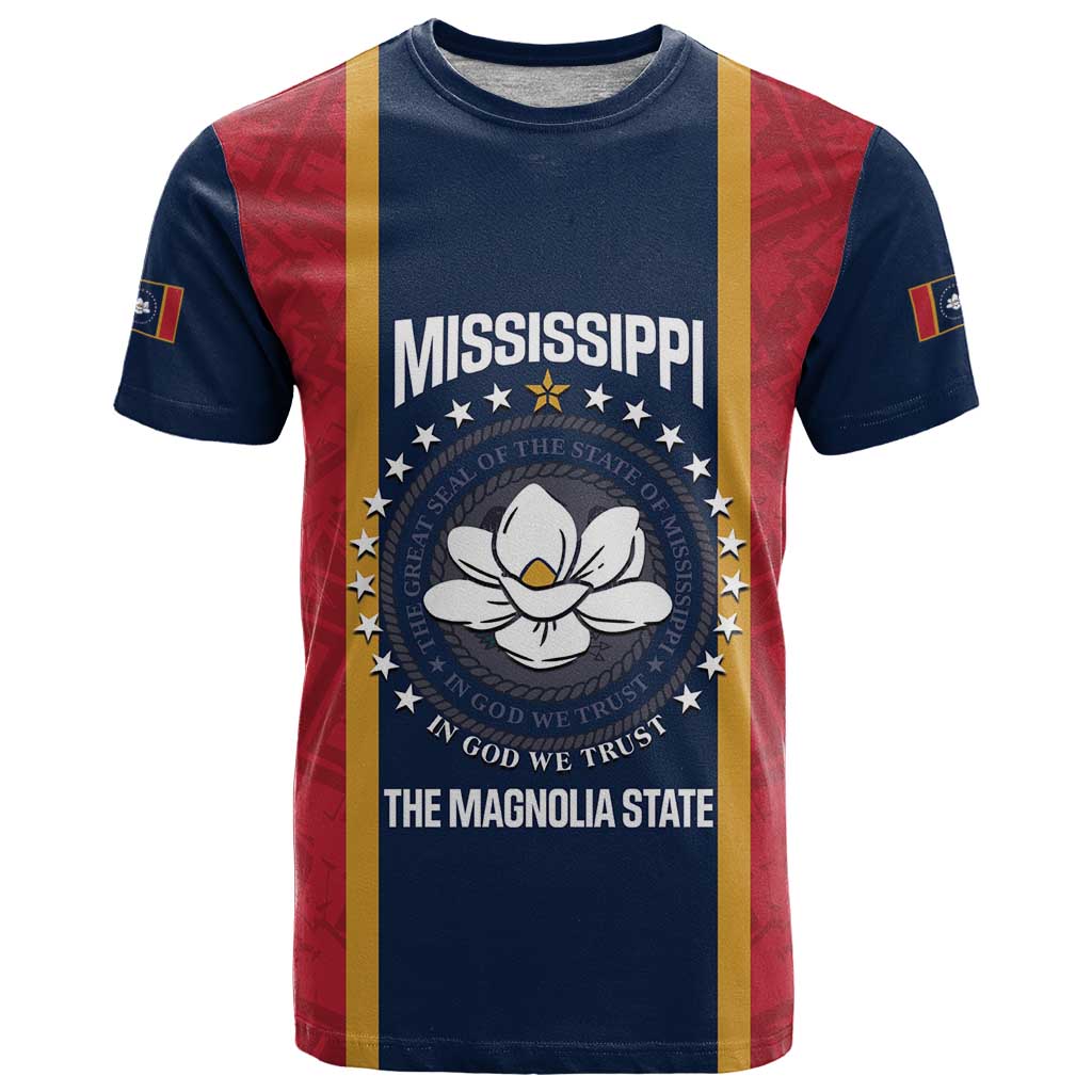 United States Mississippi T-Shirt Magnolia State Flag Style Graphic Tee