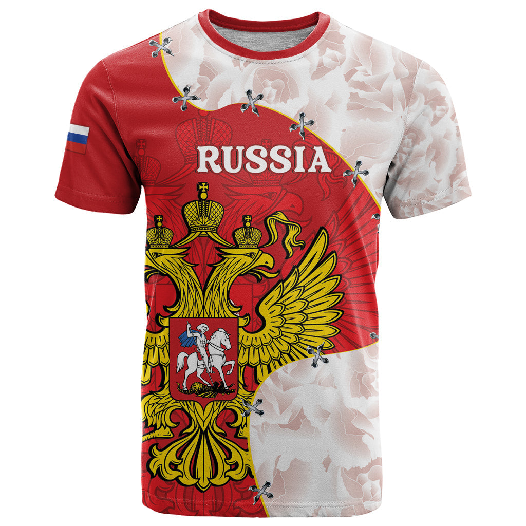 Russia Independence Day T-Shirt Coat Of Arms With Map Graphic Tee