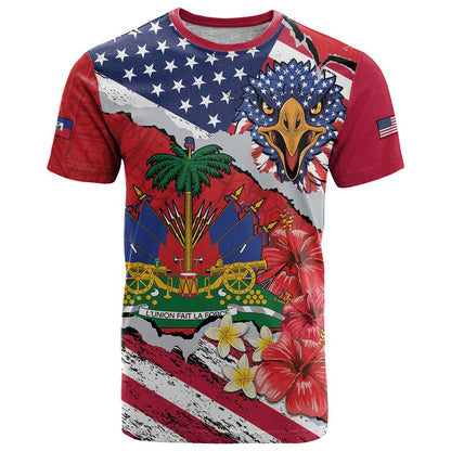 Haitian Heritage Month T-Shirt Haitian Americans Proud Grunge Style Graphic Tee