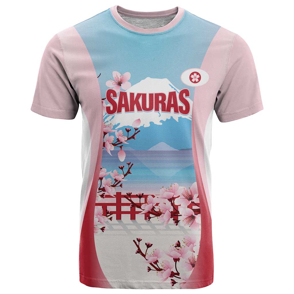 Japan Rugby Custom T-Shirt Go Sakuras Japanese Mount Fuji Graphic Tee