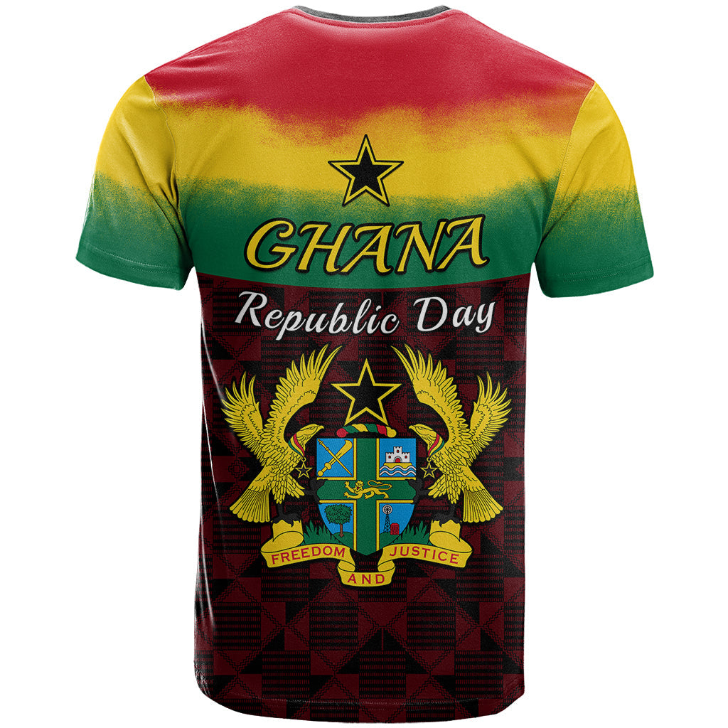 1 July Ghana Republic Day T-Shirt African Pattern Mix Flag Unique Style Graphic Tee