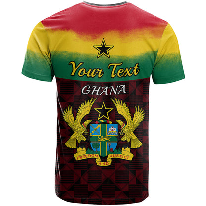 Personalised 1 July Ghana Republic Day T-Shirt African Pattern Mix Flag Unique Style Graphic Tee