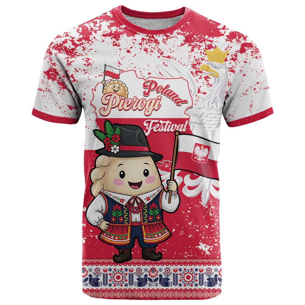 Poland Pierogi Festival T-Shirt Funny Dumpling Costume With Flag Graphic Tee