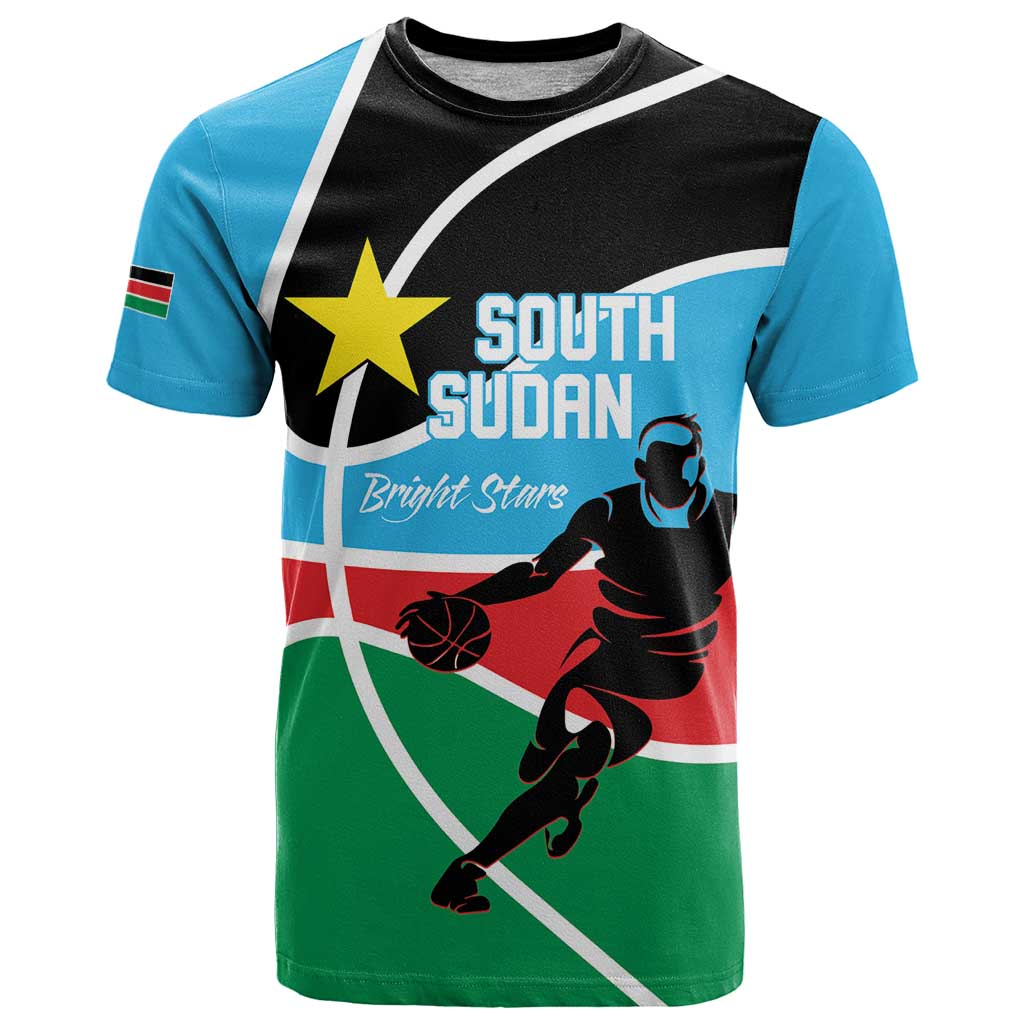 South Sudan Basketball Custom T-Shirt Come On Bright Stars Graphic Tee