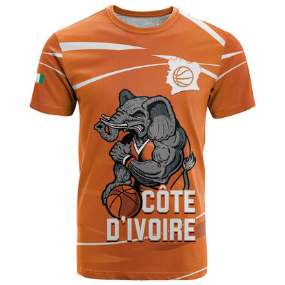 Ivory Coast Basketball Custom T-Shirt Allez Les Elephants Graphic Tee