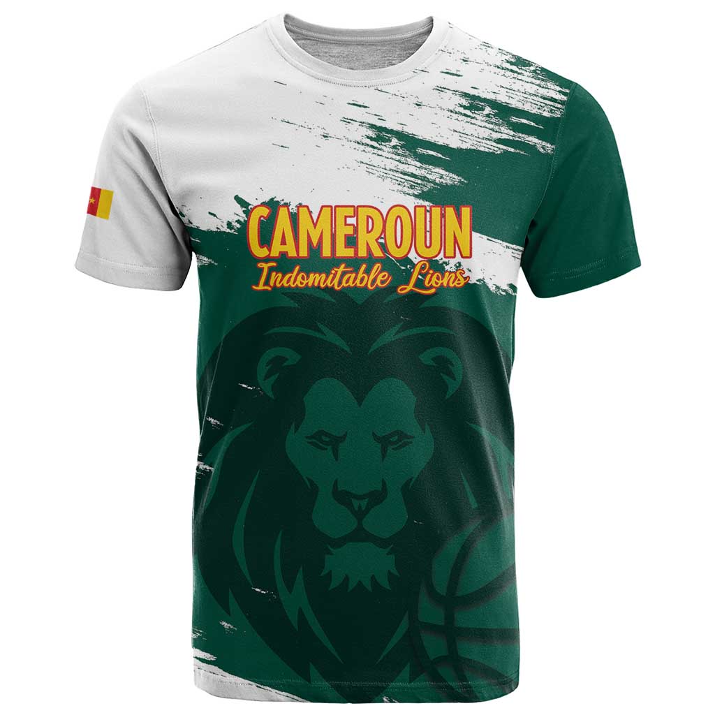 Cameroon Basketball Custom T-Shirt Come On Indomitable Lions Graphic Tee