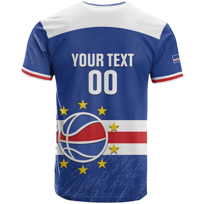 Cape Verde Basketball Custom T-Shirt Come On Blue Sharks Graphic Tee