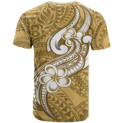Polynesia T-Shirt Plumeria With Tribal Pattern Yellow Pastel Vibes Graphic Tee