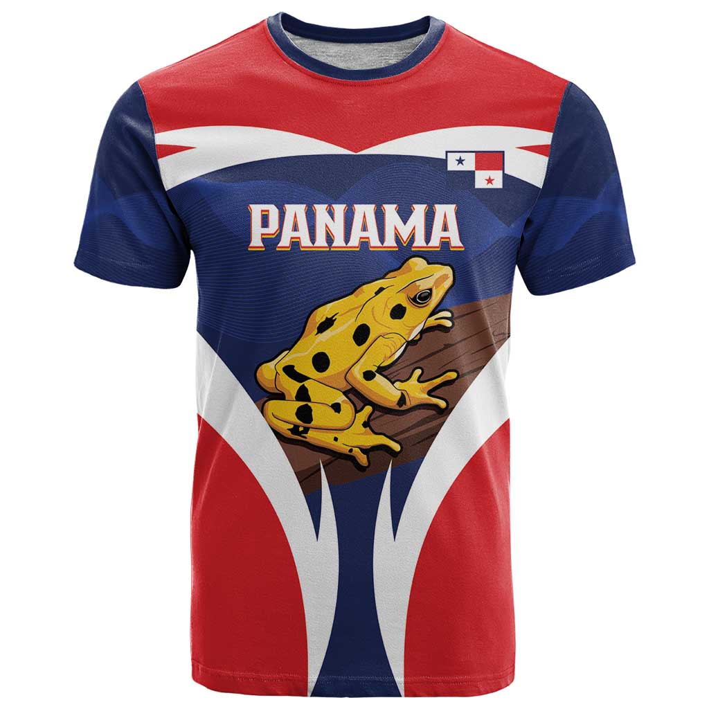 Panama Golden Frog T-Shirt Coat Of Arms - Sporty Style Graphic Tee