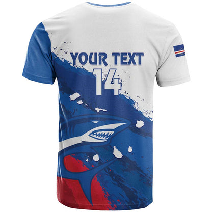 Cape Verde Football Custom T-Shirt Tubaroes Azuis Glory World Cup Graphic Tee