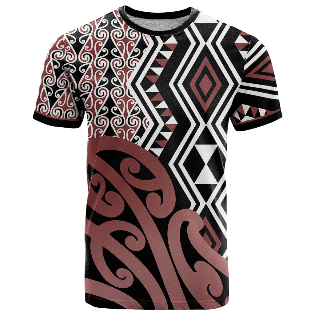 New Zealand T-Shirt Aotearoa Kowhaiwhai Mix Taniko Art Graphic Tee