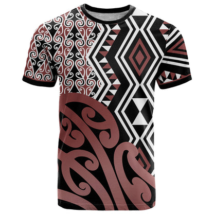 New Zealand T-Shirt Aotearoa Kowhaiwhai Mix Taniko Art Graphic Tee