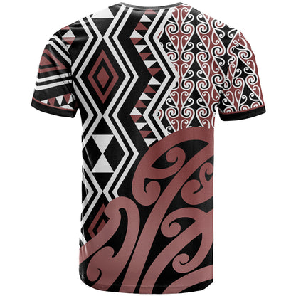 New Zealand T-Shirt Aotearoa Kowhaiwhai Mix Taniko Art Graphic Tee
