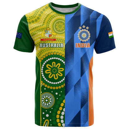 Custom Australia And India Cricket T-Shirt World Cup Final Together Graphic Tee