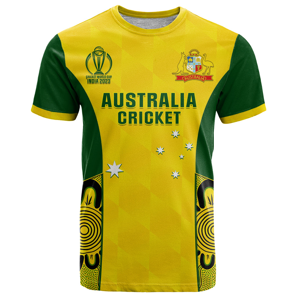 Australia Cricket T-Shirt World Cup Go Champions Indigenous Graphic Tee