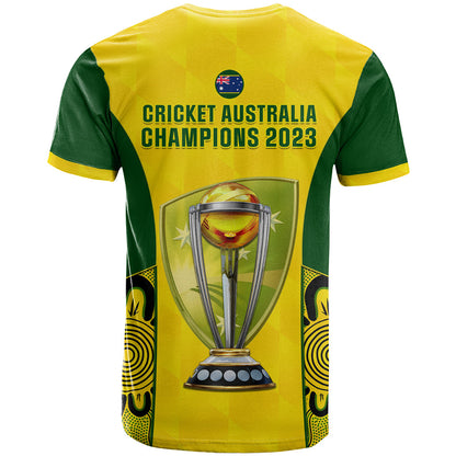 Australia Cricket T-Shirt World Cup Go Champions Indigenous Graphic Tee