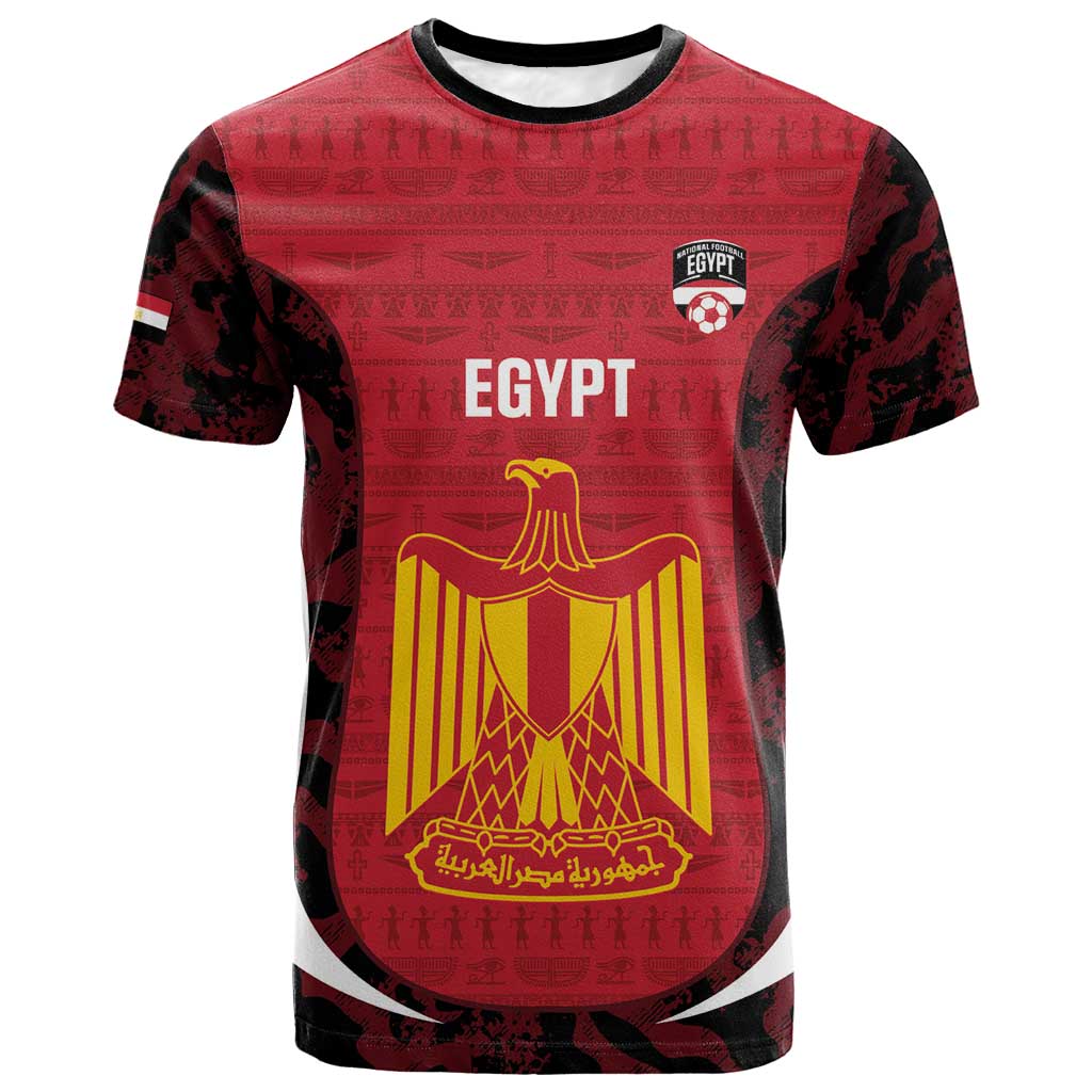 Custom Egypt Football T-Shirt 2026 Go Pharaohs Ancient Egyptian Pattern Graphic Tee