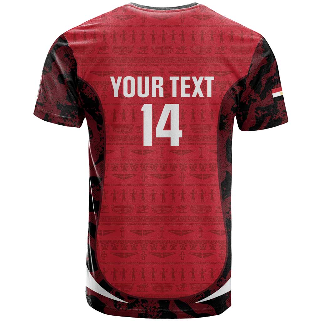 Custom Egypt Football T-Shirt 2026 Go Pharaohs Ancient Egyptian Pattern Graphic Tee