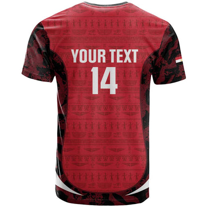 Custom Egypt Football T-Shirt 2026 Go Pharaohs Ancient Egyptian Pattern Graphic Tee