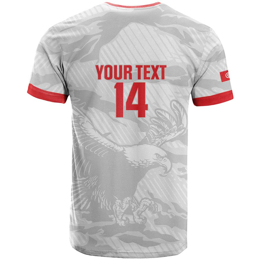 Custom Tunisia Football T-Shirt 2026 Eagles of Carthage White Grunge Graphic Tee