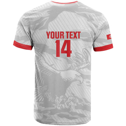 Custom Tunisia Football T-Shirt 2026 Eagles of Carthage White Grunge Graphic Tee