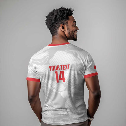 Custom Tunisia Football T-Shirt 2026 Eagles of Carthage White Grunge Graphic Tee