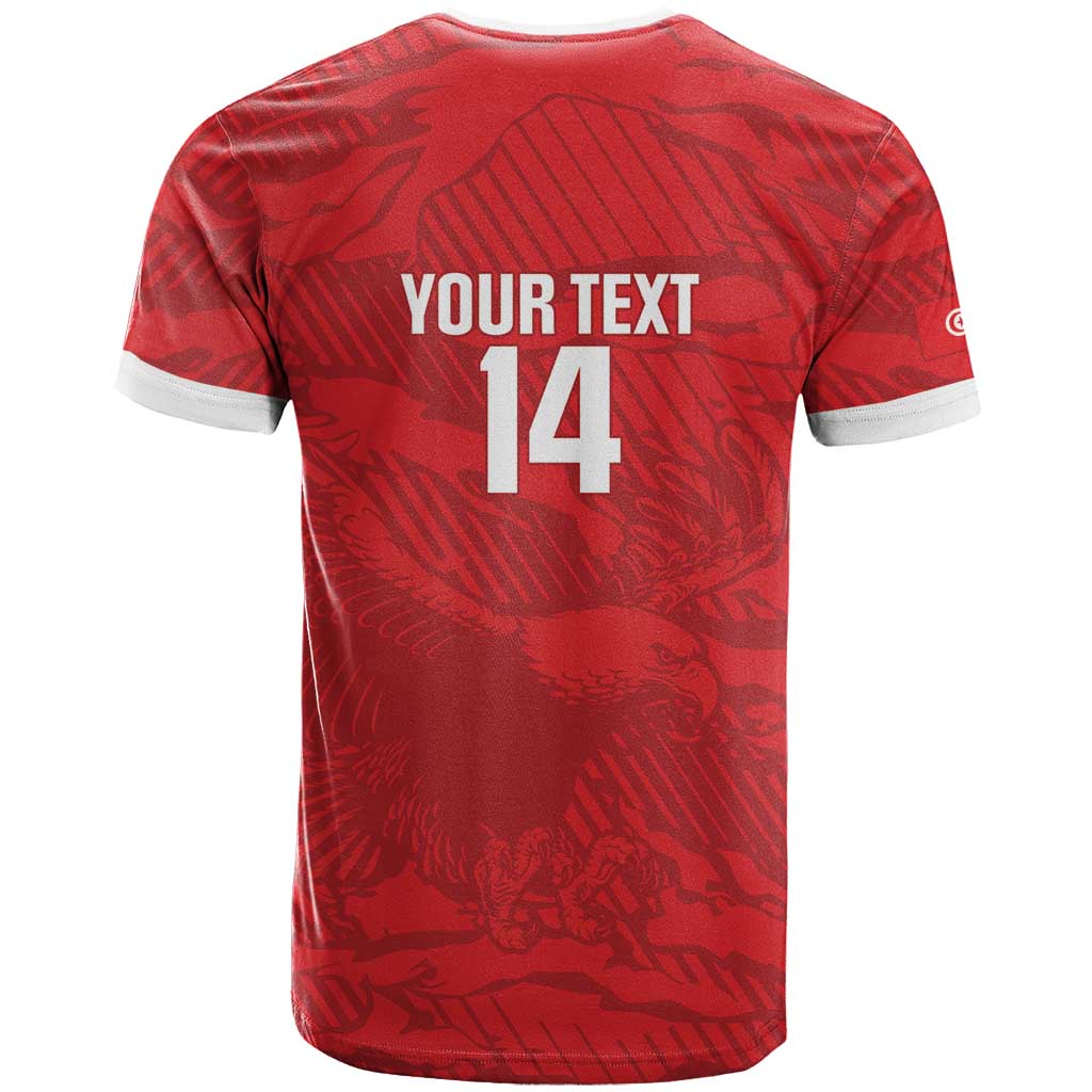 Custom Tunisia Football T-Shirt 2026 Eagles of Carthage Red Grunge Graphic Tee