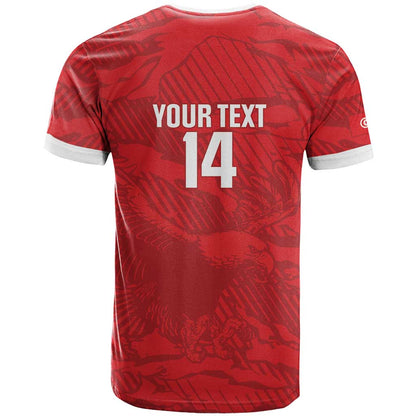 Custom Tunisia Football T-Shirt 2026 Eagles of Carthage Red Grunge Graphic Tee