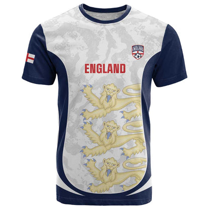 Custom England 2026 Football T-Shirt Go Three Lions Grunge Style Graphic Tee