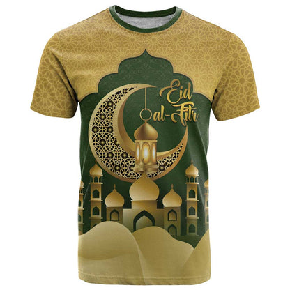 Eid al-Fitr T-Shirt Khair Mubarak Islamic Pattern Graphic Tee