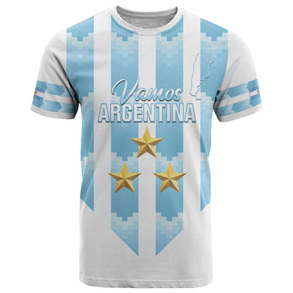 Custom Argentina Football T-Shirt Vamos La Albiceleste Graphic Tee