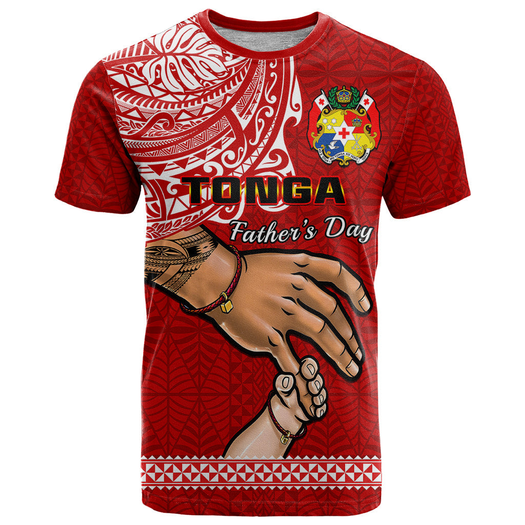 Tonga Fathers Day T-Shirt Red Tongan Ngatu I Love You Dad Graphic Tee