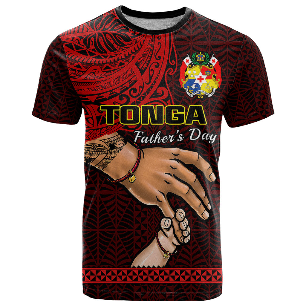 Tonga Fathers Day T-Shirt Black Tongan Ngatu I Love You Dad Graphic Tee