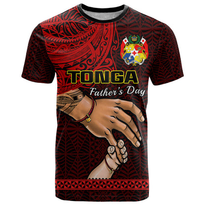 Tonga Fathers Day T-Shirt Black Tongan Ngatu I Love You Dad Graphic Tee