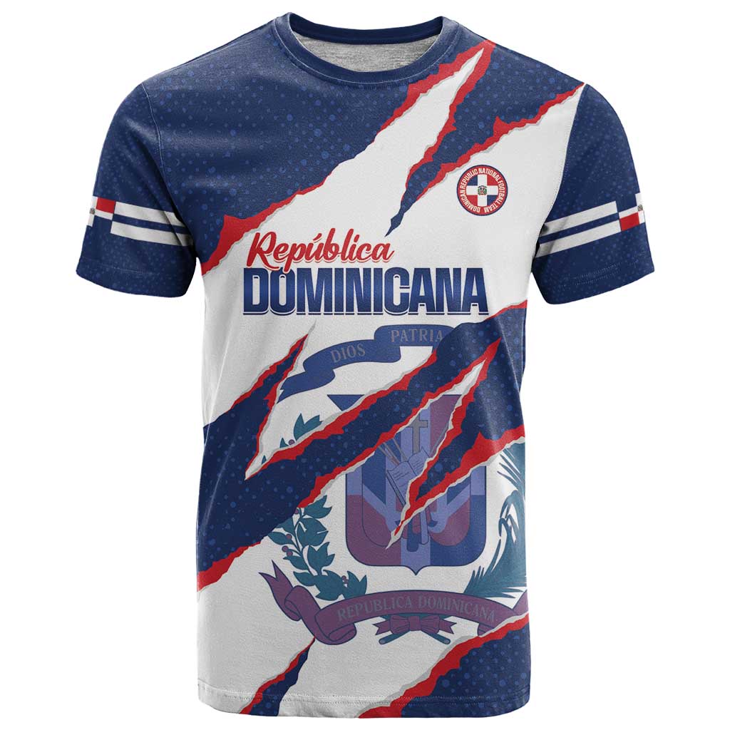 Custom Dominican Republic Football T-Shirt Los Quisqueyanos Crack Style Graphic Tee