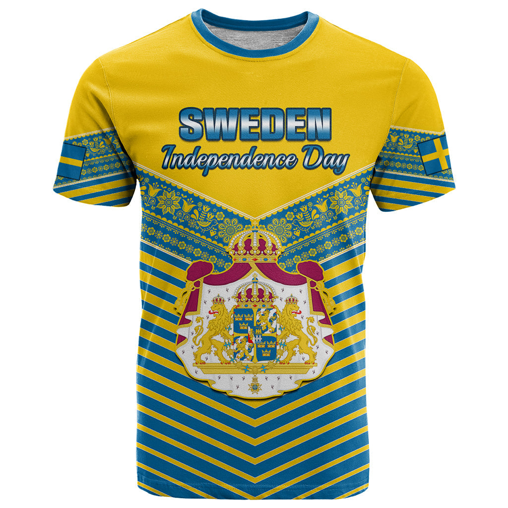 Sweden T-Shirt Swedish Independence Day Scandinavia Pattern Graphic Tee