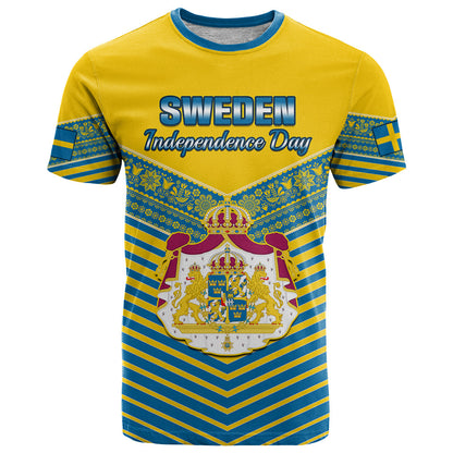 Sweden T-Shirt Swedish Independence Day Scandinavia Pattern Graphic Tee