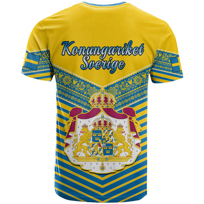 Sweden T-Shirt Swedish Independence Day Scandinavia Pattern Graphic Tee