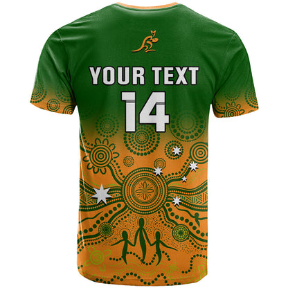 Personalised Australia Rugby T-Shirt Go Wallaroos Pacific Indigenous Version Graphic Tee