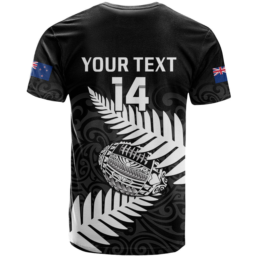 Personalised Aotearoa Rugby T-Shirt Go Black Fern Pacific NZ Maori Graphic Tee
