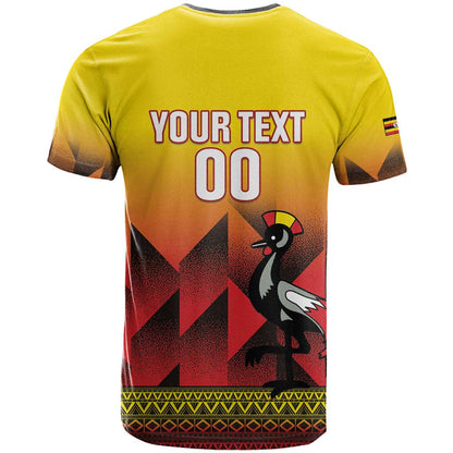 Uganda Basketball Custom T-Shirt Come On Silverbacks African Pattern Graphic Tee