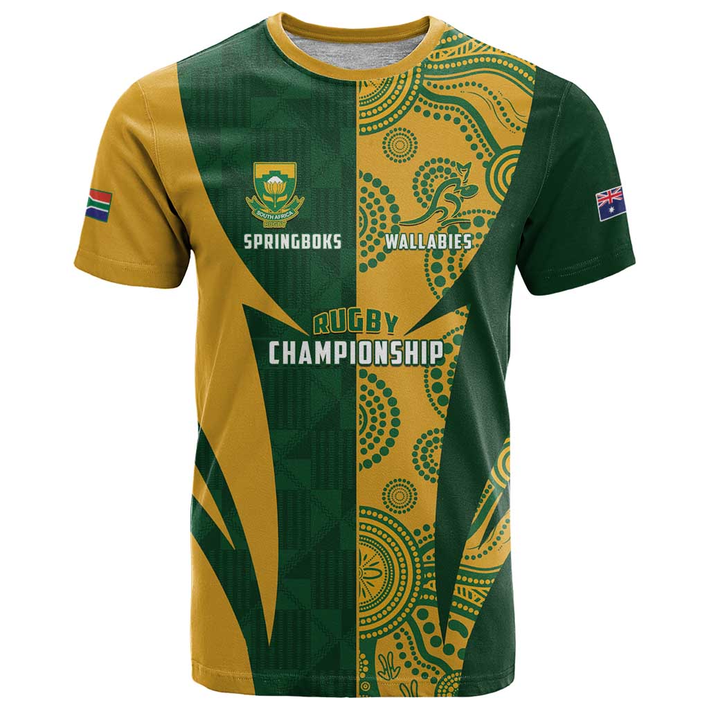 South Africa Australia Rugby Custom T-Shirt Springboks Wallabies Together Graphic Tee