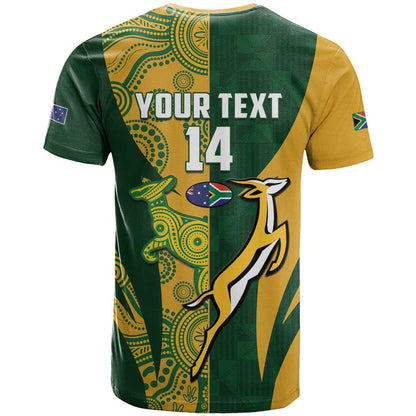 South Africa Australia Rugby Custom T-Shirt Springboks Wallabies Together Graphic Tee